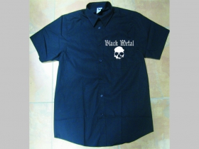 Black Metal čierna košela s krátkym rukávom 100%bavlna